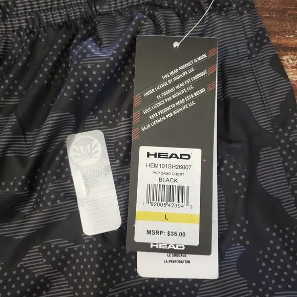 HEAD Men's Pop Camo Athletic Short - Black Camo - Picture 3 of 9
